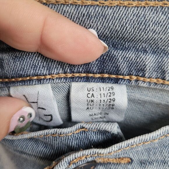 NEW Denim Maxi Skirt Sz 11 29 Button Front Happily Grey Boho Stretch Modest - Picture 5 of 16